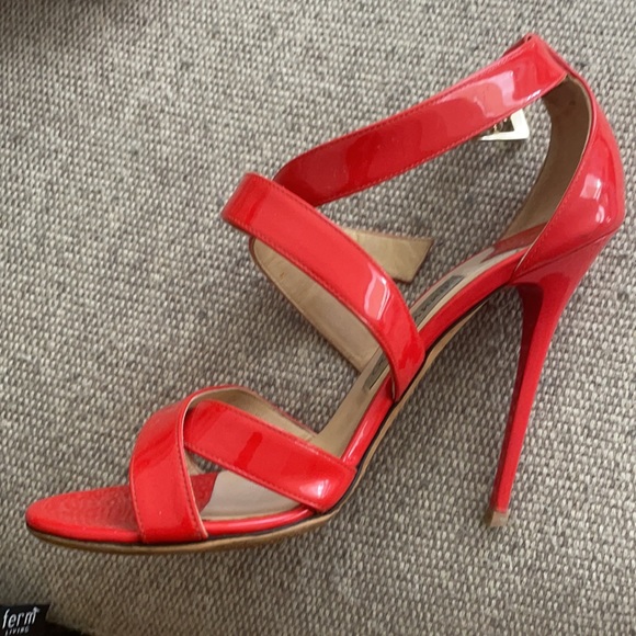 Jimmy Choo xenia Strappy red heels 38.5 - Picture 5 of 9